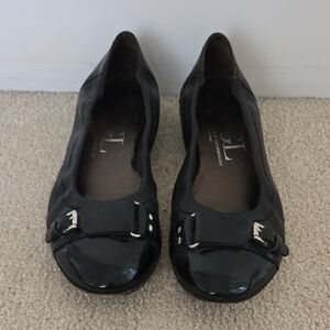 AGL Black Leather Loafers with Buckle